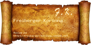 Freiberger Korinna névjegykártya